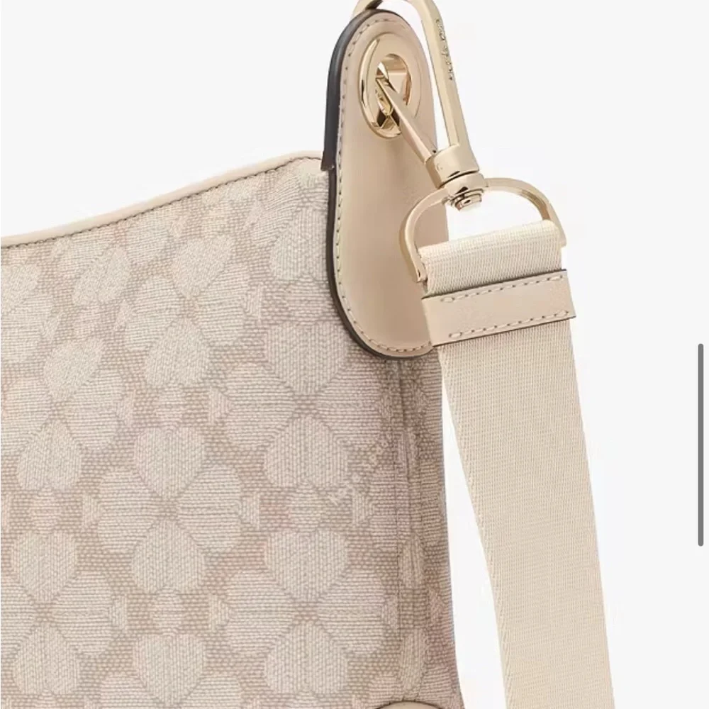 kate spade Signature Spade Flower PVC Large Crossbody, Dark Beige/Cream - Picture 5 of 14
